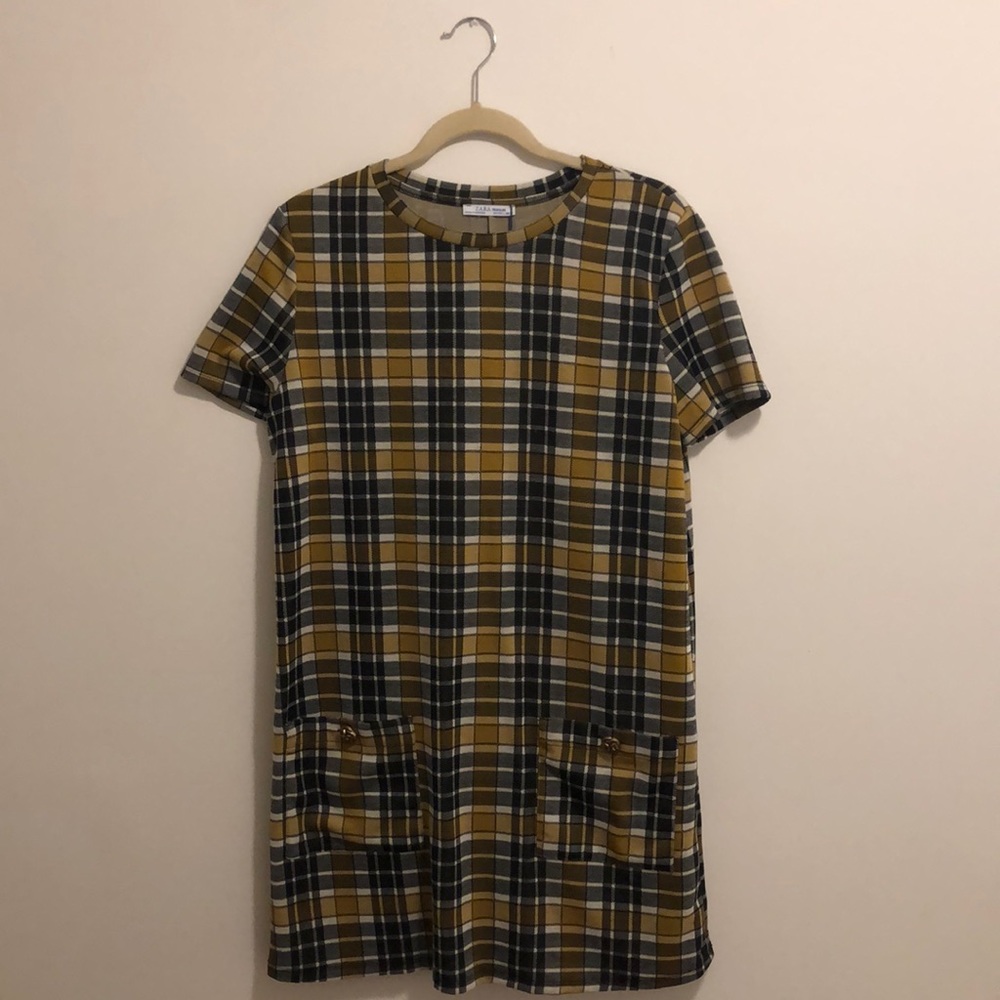 Zara Trafaluc Plaid Dress NWT